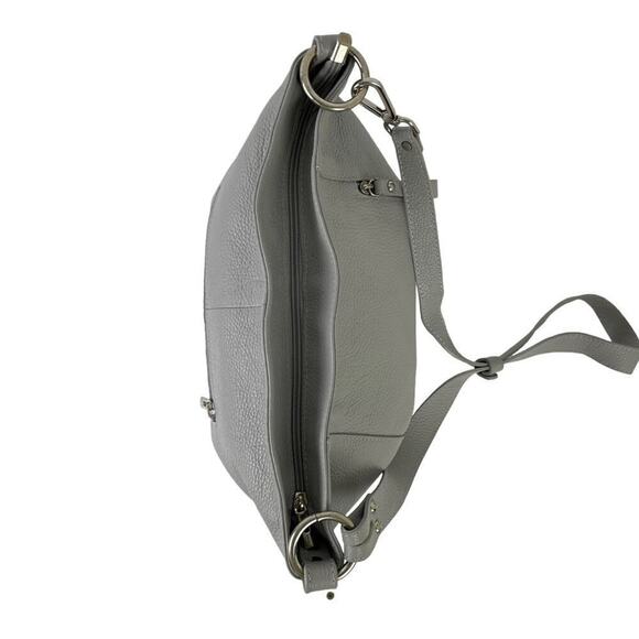 Genuine Leather Borse in Pelle Made in Italy Shoulder Bag Gray - Picture 10 of 16